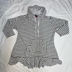 Vince Camuto Women’s Striped Hooded Pullover Sweater